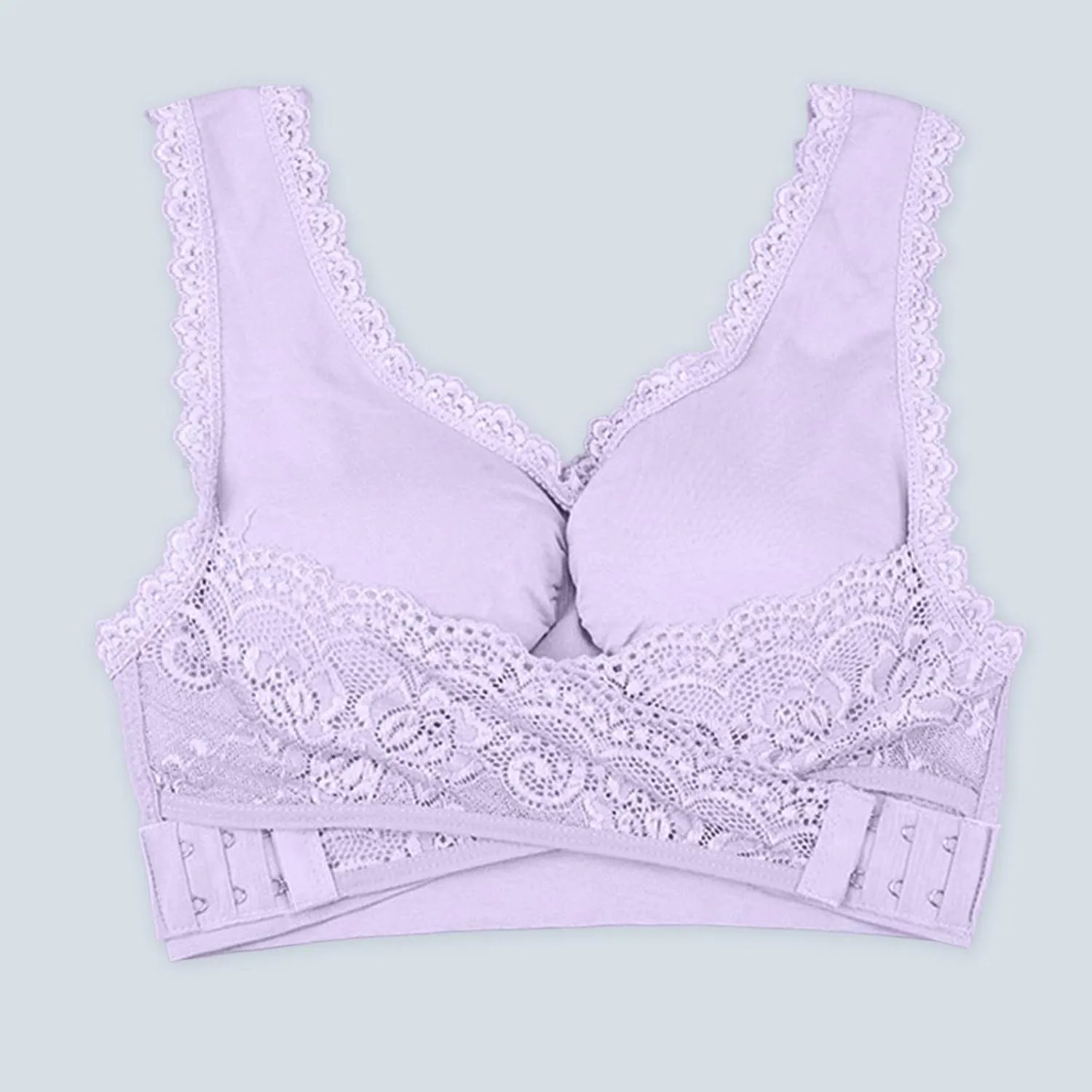 Sports Bras Women No Underwire Bra Front Cross Side Buckle Lace Bras Full Coverage Smoothing Bra Comfy Corset Bra