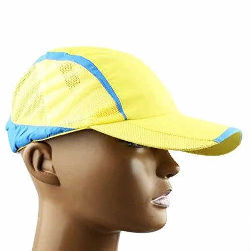 squaregarden Baseball Cap Hat,Running Golf Caps Sports Sun Hats Quick Dry Lightweight Ultra Thin,Yellow,One Size