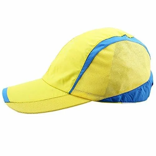 squaregarden Baseball Cap Hat,Running Golf Caps Sports Sun Hats Quick Dry Lightweight Ultra Thin,Yellow,One Size