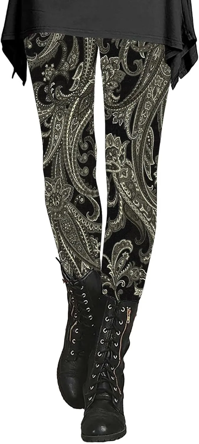 Star Print Leggings for Women Leggings Women Cotton High Waisted Thick Tight Pants for Women
