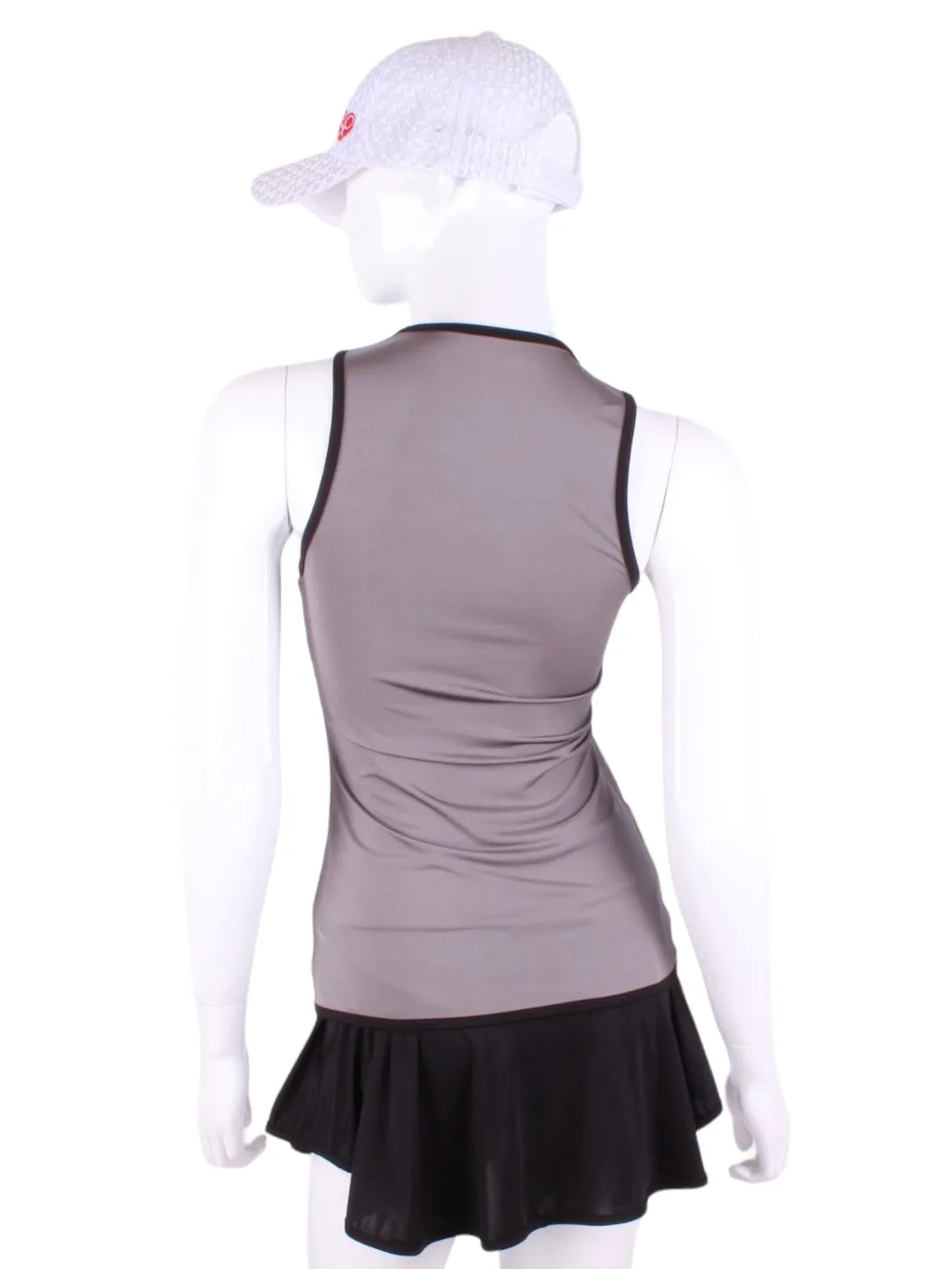Straight Back Vee Tank Grey