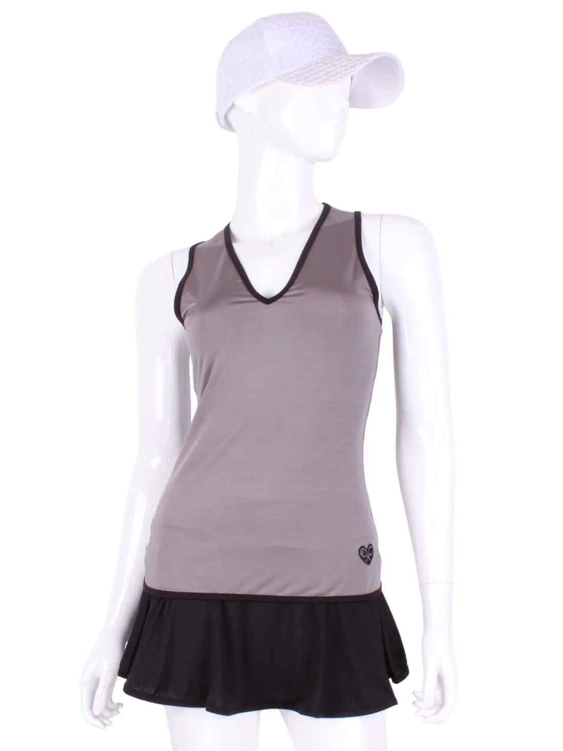 Straight Back Vee Tank Grey