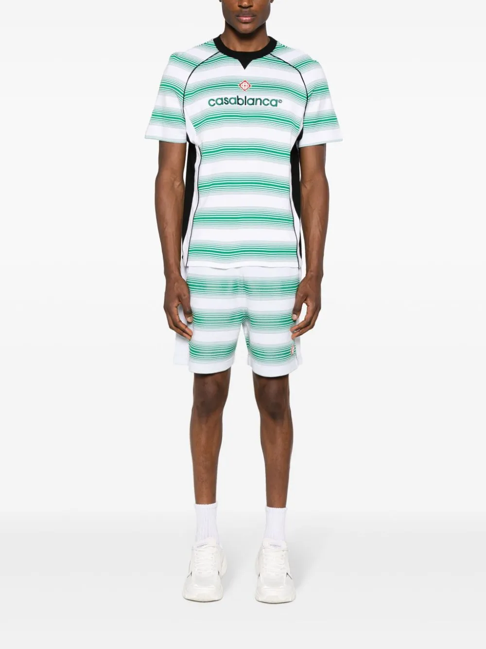 striped jacquard track shorts
