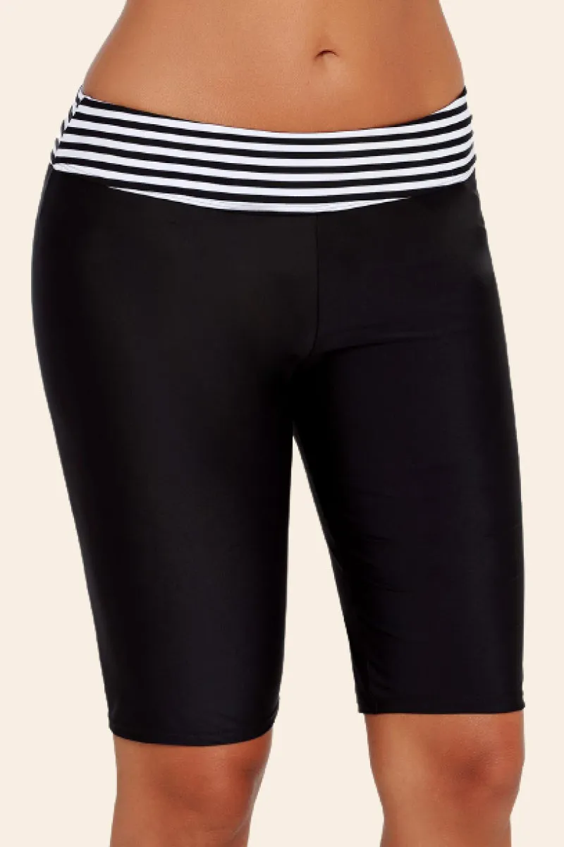 Striped Waistband Short Swim Bottom