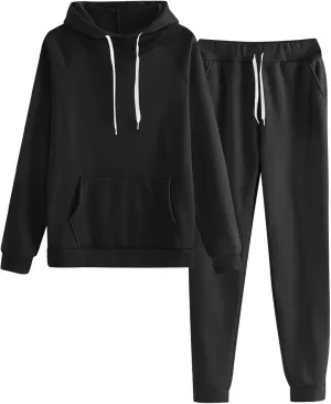 Sweatsuits for Women 2 Piece Outfits Plus Size Workout Sets Tracksuit Long Sleeve Hooded Sweatshirt and Jogger Pants