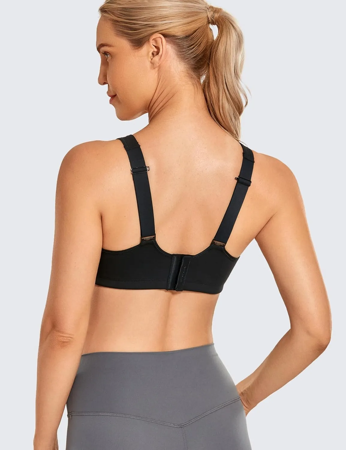 SYROKAN High Impact Sports Bras for Women High Support No Uniboob Underwire Adjustable Cross Back Bra