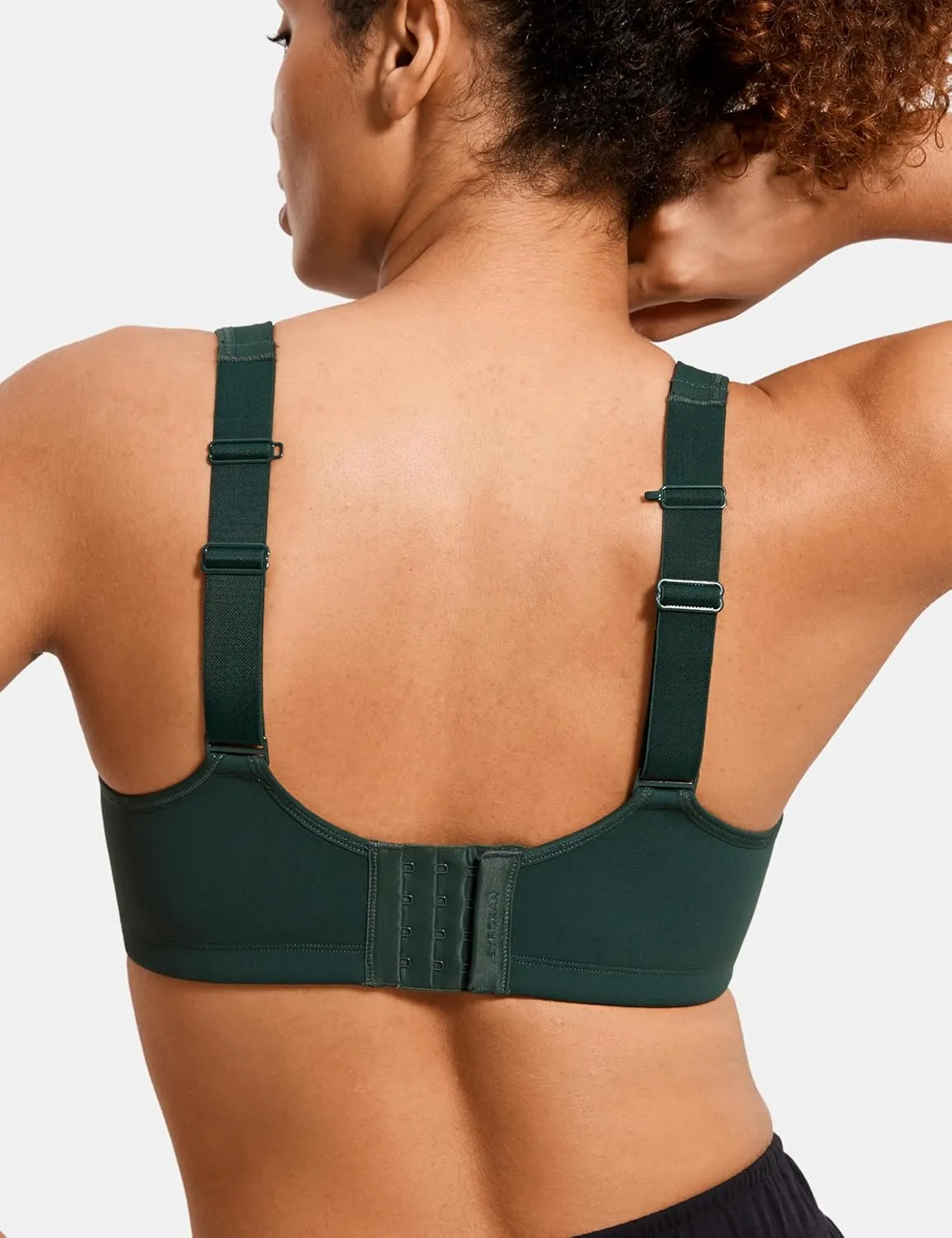 SYROKAN High Impact Sports Bras for Women High Support No Uniboob Underwire Adjustable Cross Back Bra