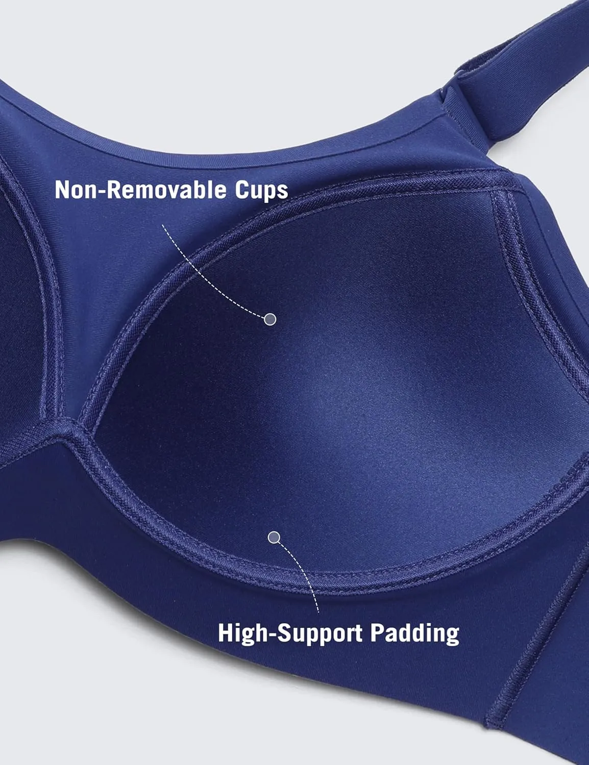 SYROKAN Power On Front Adjustable Criss Cross Back Sports Bra for Women High Impact Wireless Bras