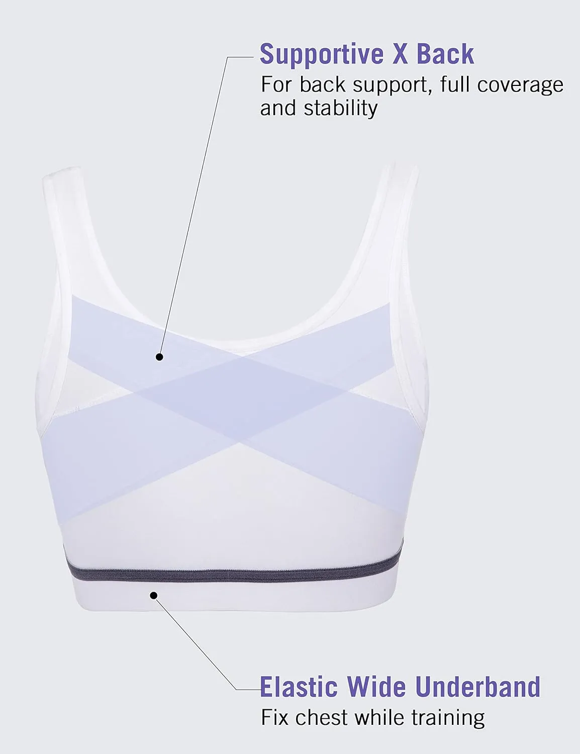 SYROKAN Women's High Impact Wireless Cross Back Support Front Zip Sports Bra
