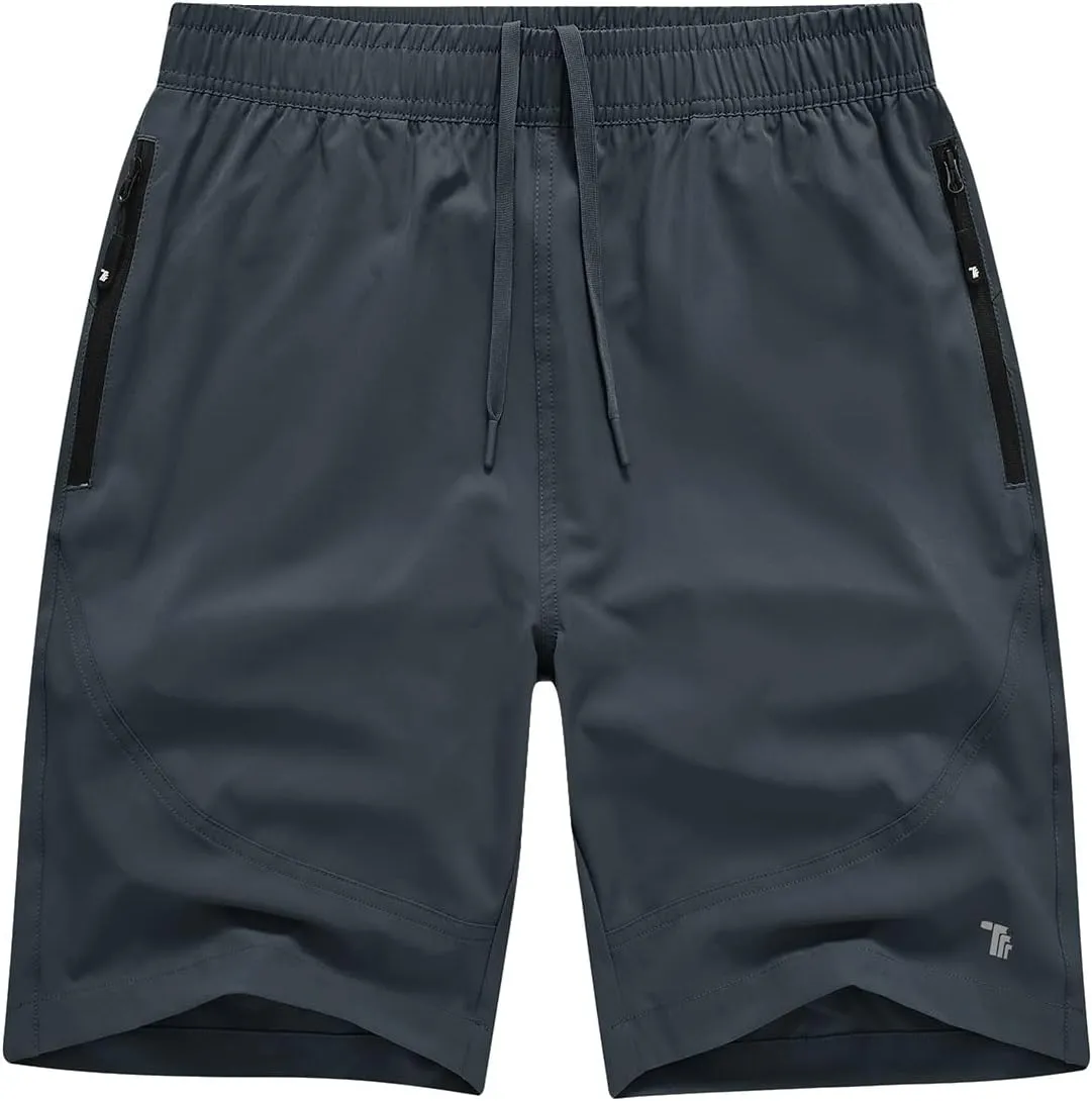 TBMPOY Men's Hiking Shorts Lightweight Outdoor Sports Shorts 7" Quick Dry Athletic Running Gym Shorts with Zipper Pockets