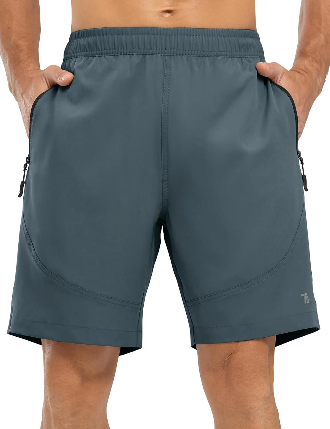TBMPOY Men's Hiking Shorts Lightweight Outdoor Sports Shorts 7" Quick Dry Athletic Running Gym Shorts with Zipper Pockets
