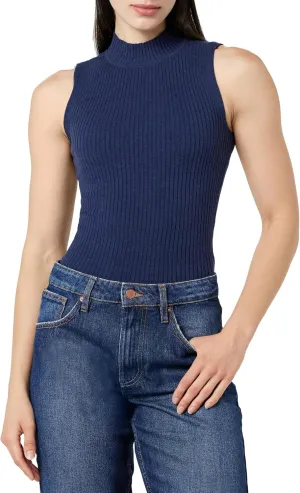 The Drop Women's Karolina Sleeveless Ribbed Mock-Neck Sweater