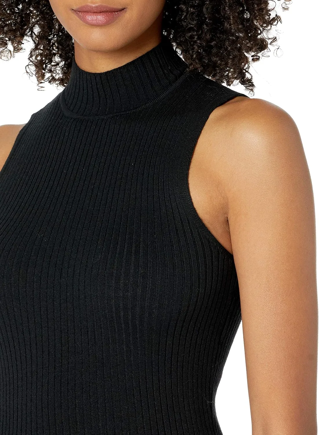 The Drop Women's Karolina Sleeveless Ribbed Mock-Neck Sweater