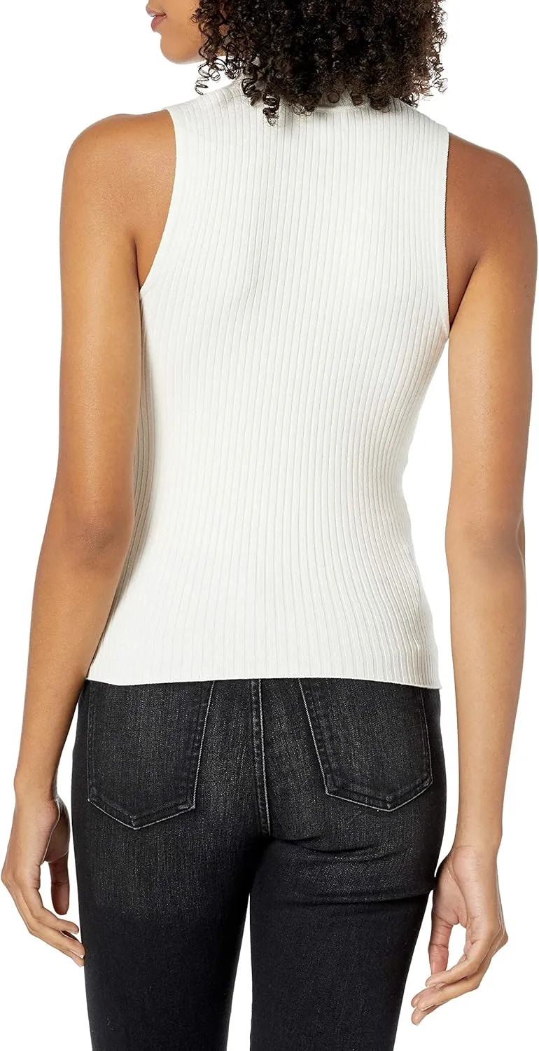 The Drop Women's Karolina Sleeveless Ribbed Mock-Neck Sweater