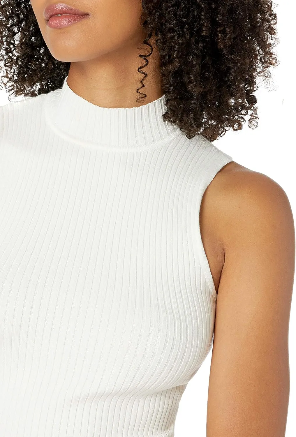 The Drop Women's Karolina Sleeveless Ribbed Mock-Neck Sweater
