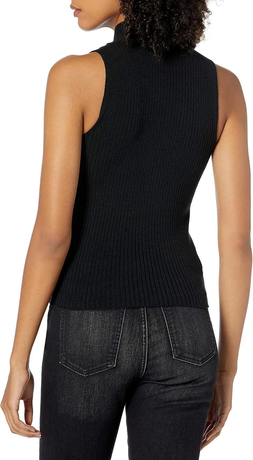 The Drop Women's Karolina Sleeveless Ribbed Mock-Neck Sweater