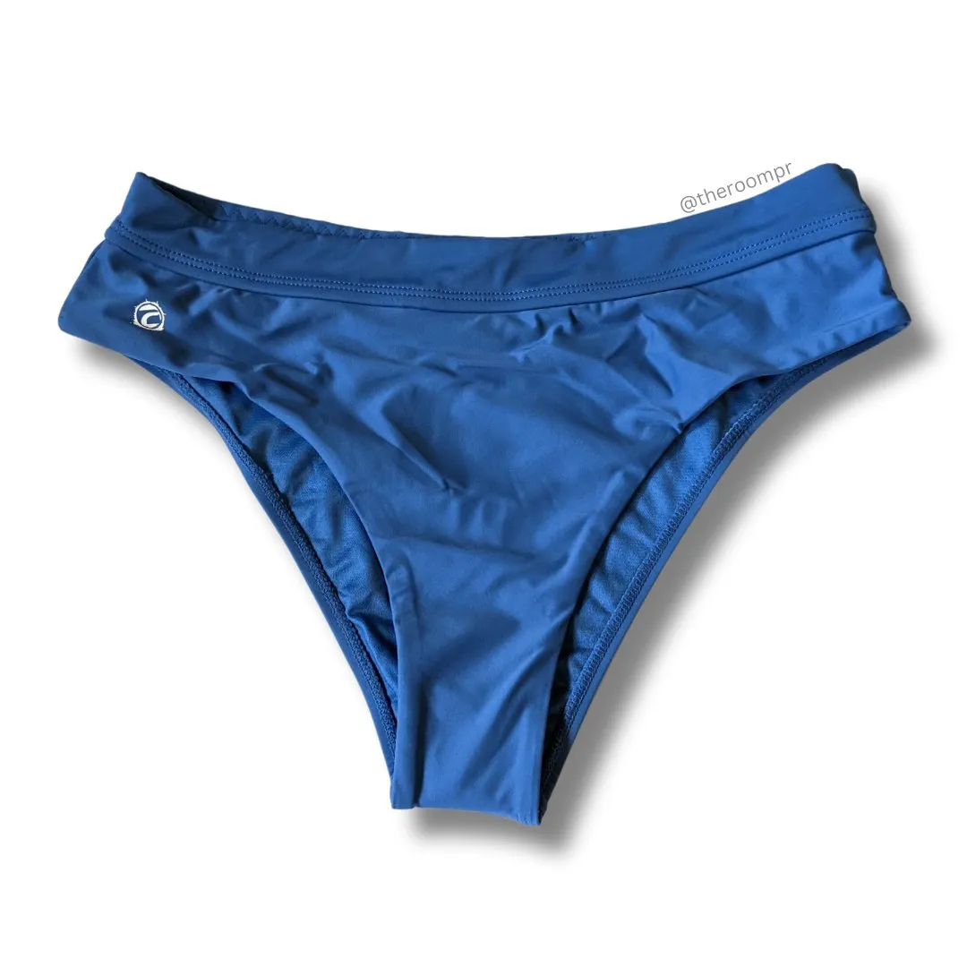 The Room Hi-Cut Brazilian Bikini Bottom - Yale Blue