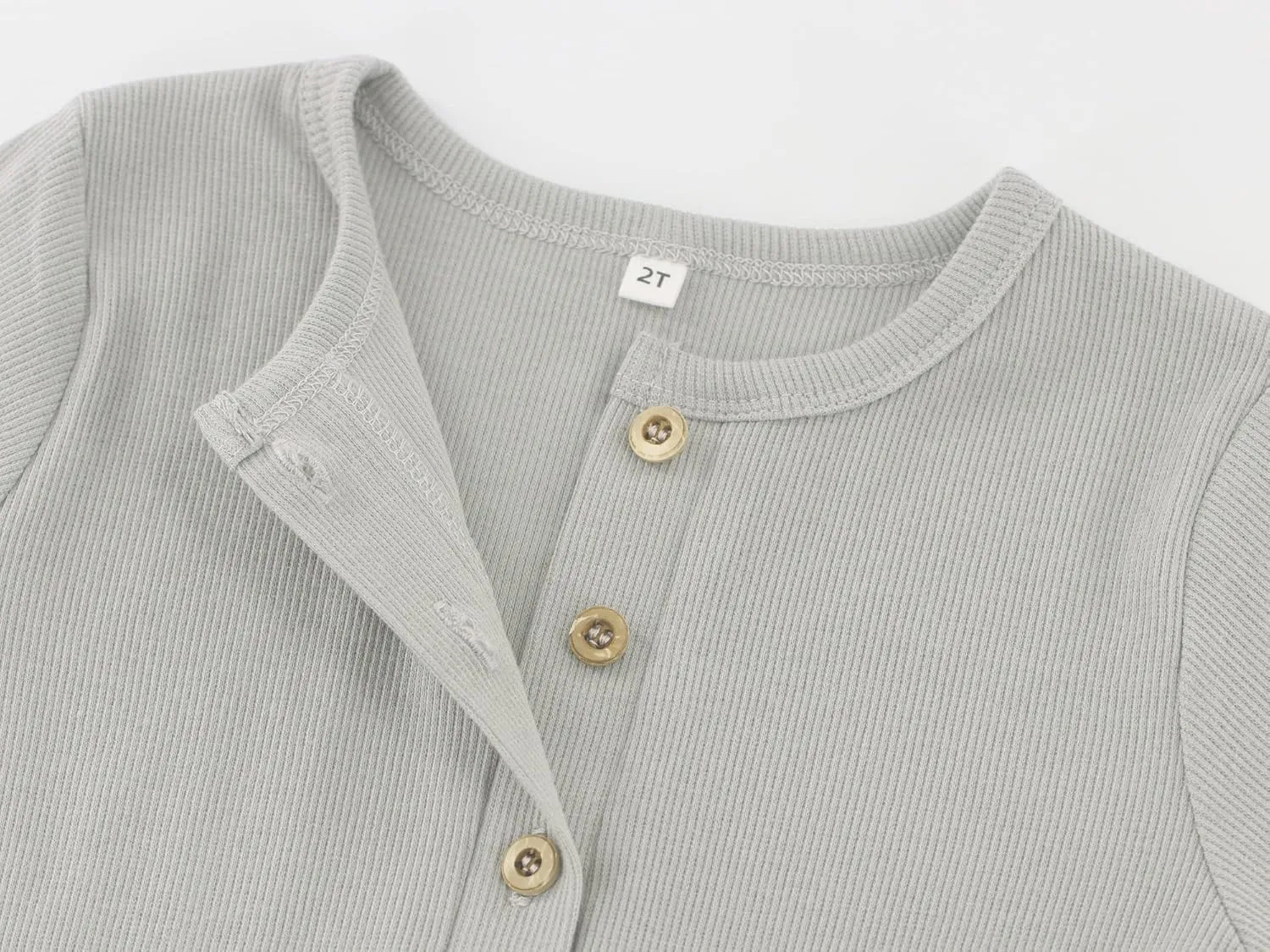 Toddler Short Sleeve Henley Shirt Boys Ribbed T-Shirt