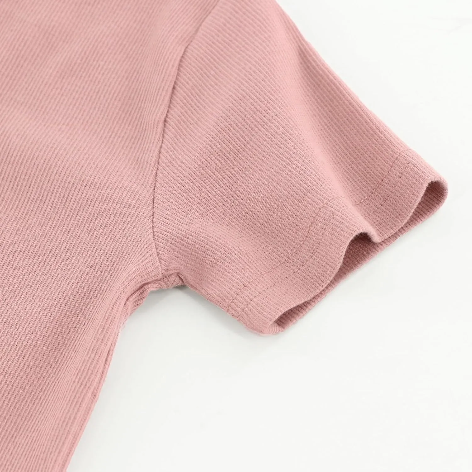 Toddler Short Sleeve Henley Shirt Boys Ribbed T-Shirt