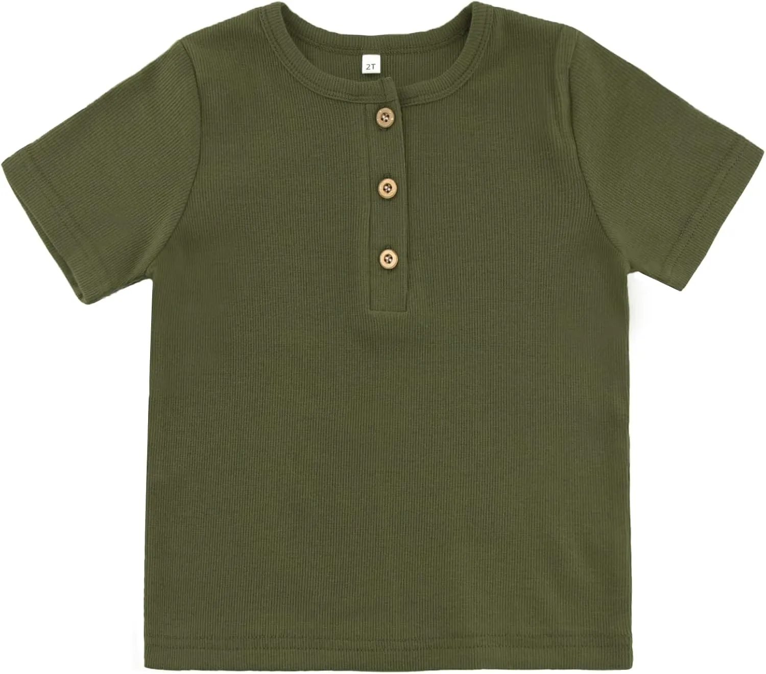 Toddler Short Sleeve Henley Shirt Boys Ribbed T-Shirt