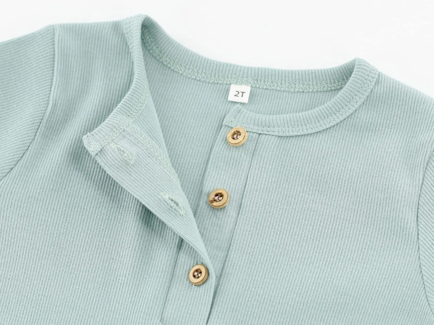 Toddler Short Sleeve Henley Shirt Boys Ribbed T-Shirt