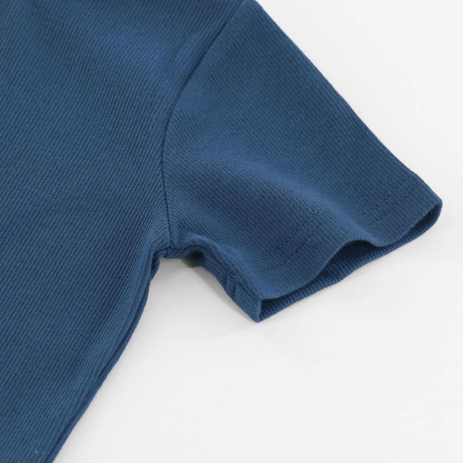 Toddler Short Sleeve Henley Shirt Boys Ribbed T-Shirt