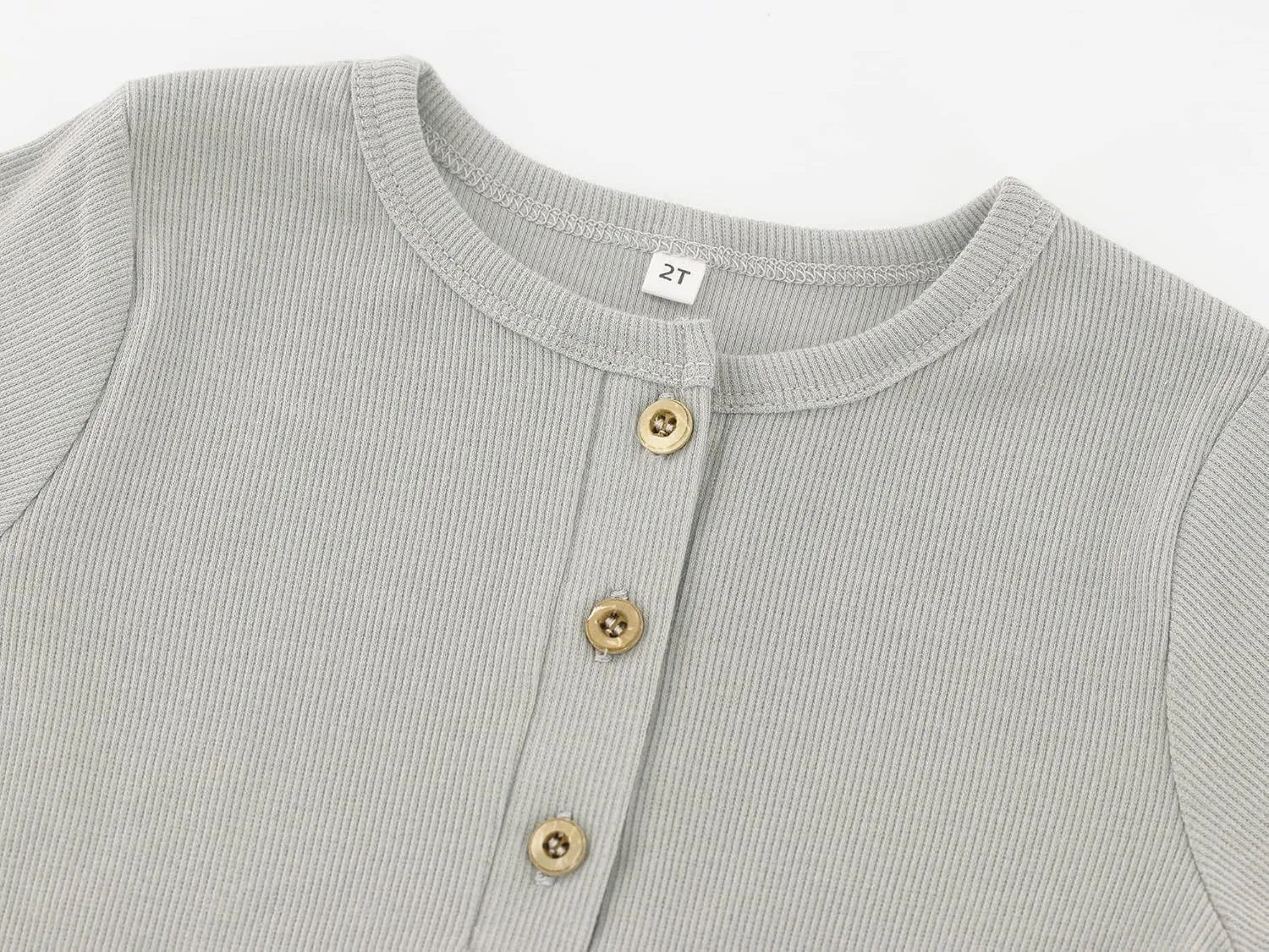 Toddler Short Sleeve Henley Shirt Boys Ribbed T-Shirt