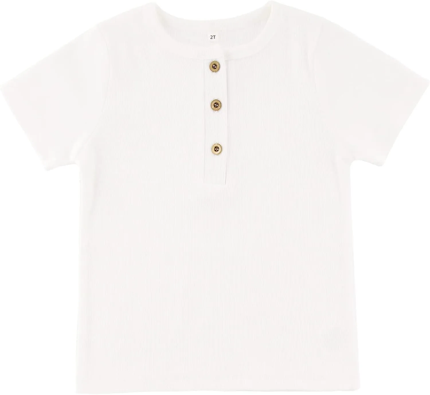 Toddler Short Sleeve Henley Shirt Boys Ribbed T-Shirt