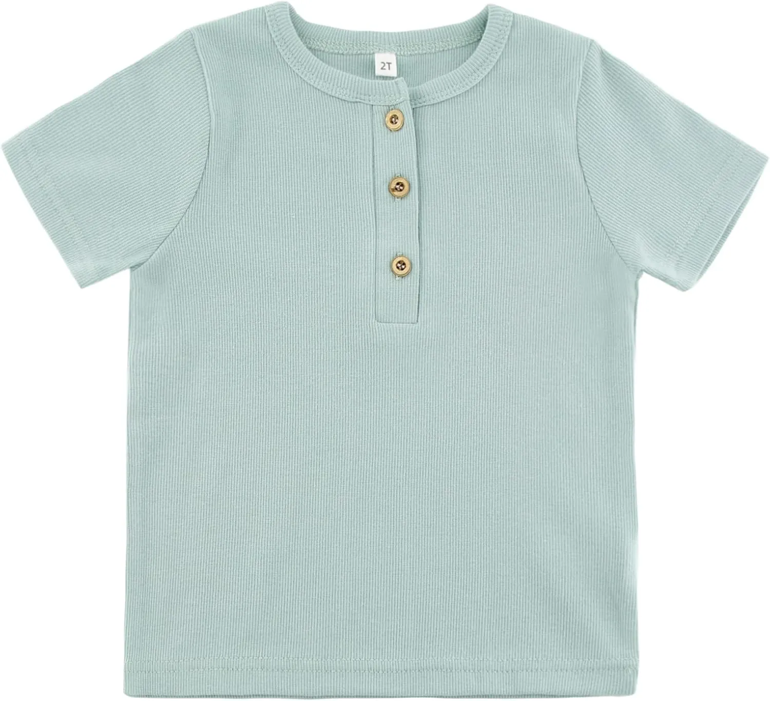 Toddler Short Sleeve Henley Shirt Boys Ribbed T-Shirt