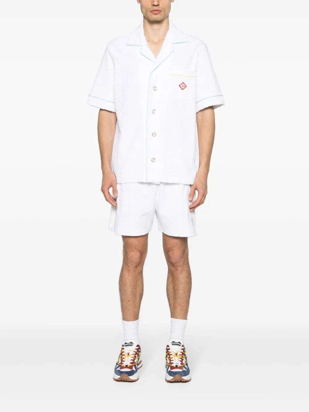 towelling-finish monogram shirt