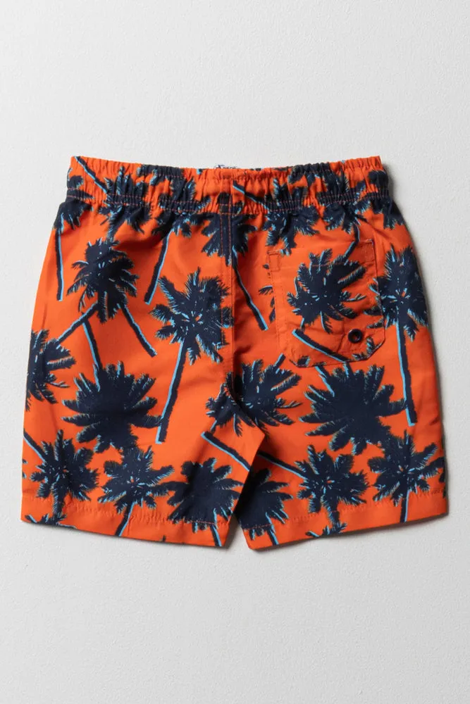 Tropical Swim Shorts Red