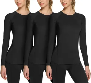 TSLA Women's Sports Compression Shirt, Cool Dry Fit Long Sleeve Workout Tops, Athletic Exercise Gym Yoga Shirts