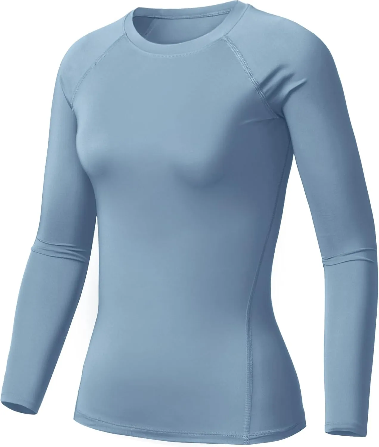 TSLA Women's Sports Compression Shirt, Cool Dry Fit Long Sleeve Workout Tops, Athletic Exercise Gym Yoga Shirts