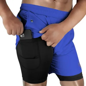 UGW Men’s 2-in-1 Quick Dry Athletic Running Shorts, Workout Shorts with Zip Pockets & Towel Loop, Gym Shorts 5" & 7" Inseam