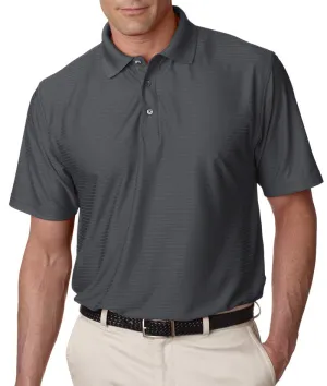 ultraclub(R) men's cool & dry elite tonal stripe performance polo - charcoal (4xl)