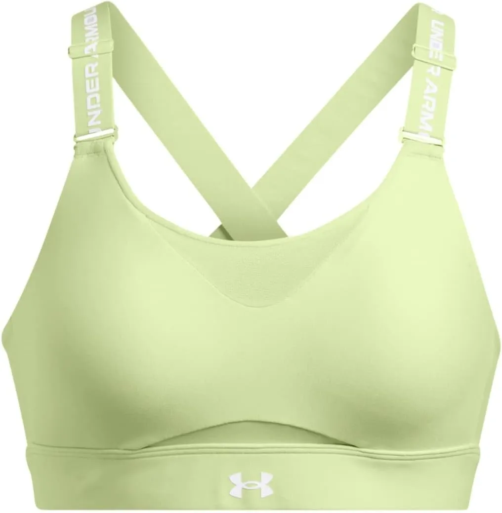 Under Armour Womens Infinity High Impact Sports Bra, (384) Retro Green / / White, X-Large D-DD
