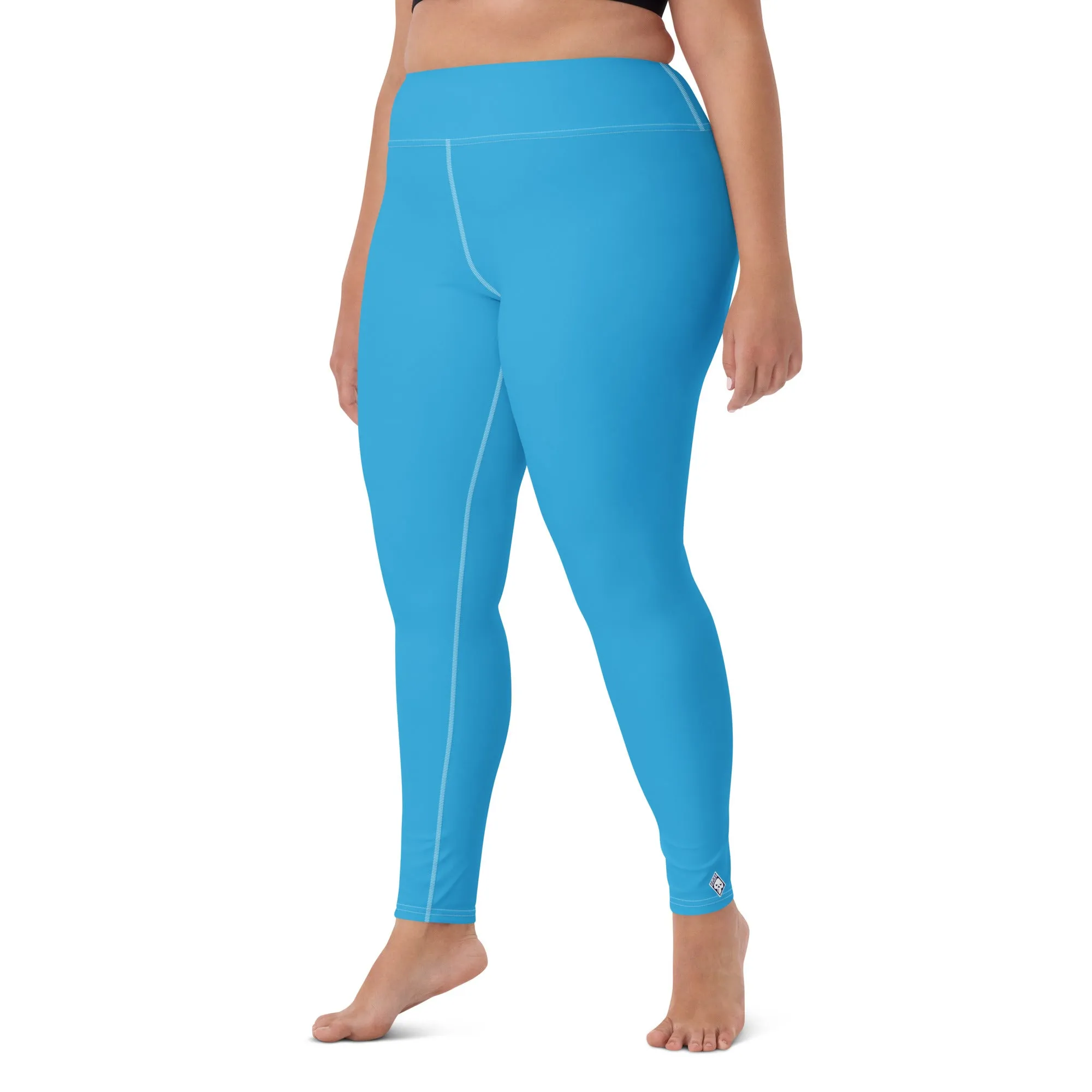 Urban Chic: Women's Solid Color Yoga Pants Leggings - Cyan