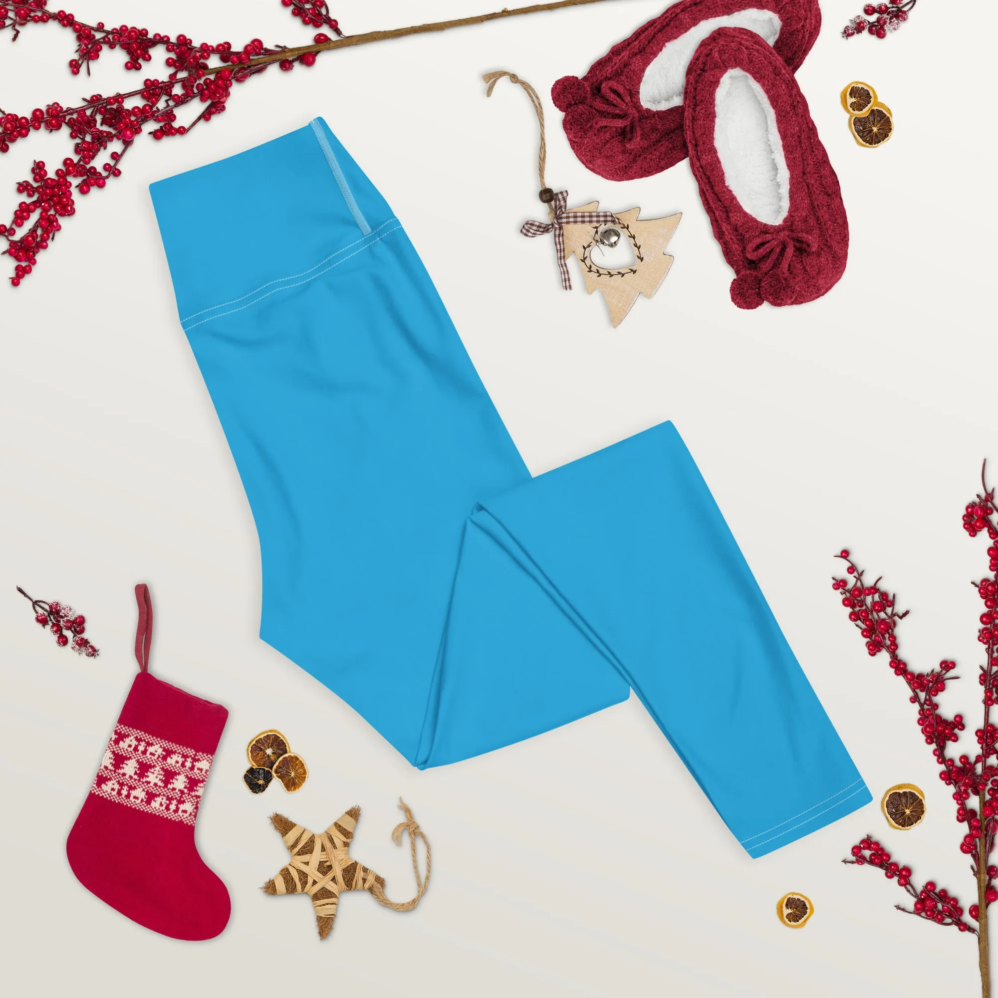 Urban Chic: Women's Solid Color Yoga Pants Leggings - Cyan