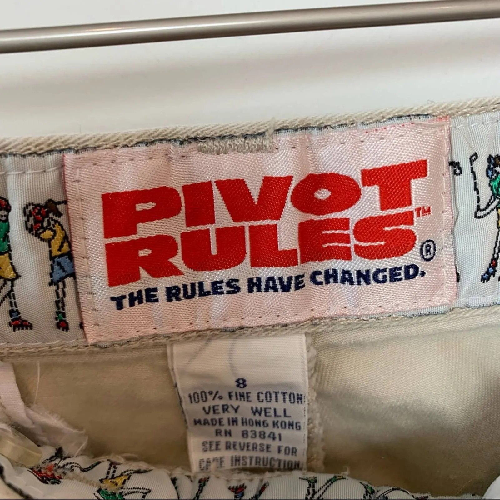 Vintage 90s Pivot Rulea High Rise Trouser Shorts Longer Length Khaki Beige 27