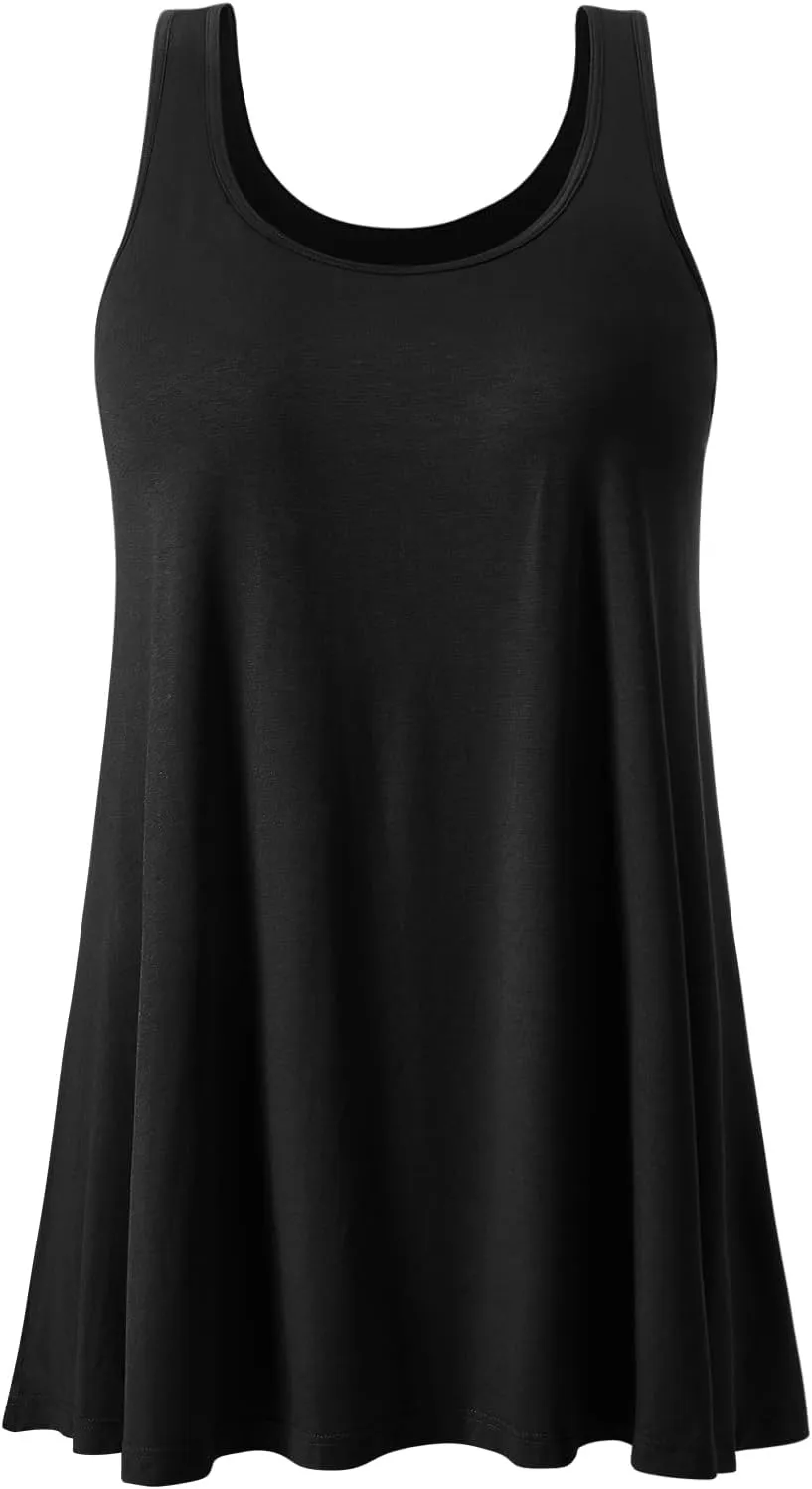Vislivin Tank Top for Women with Built in Bra Loose Fit Tanks Flowy Plead Camisole for Workout Travel