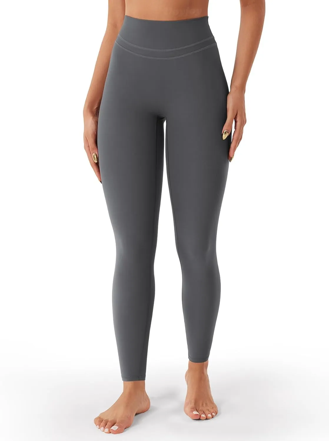 VOYJOY Womens Scrunch Workout Leggings Compression Butt Lifting Mid High Waist 26 Inches Seamless V Back Yoga Pants