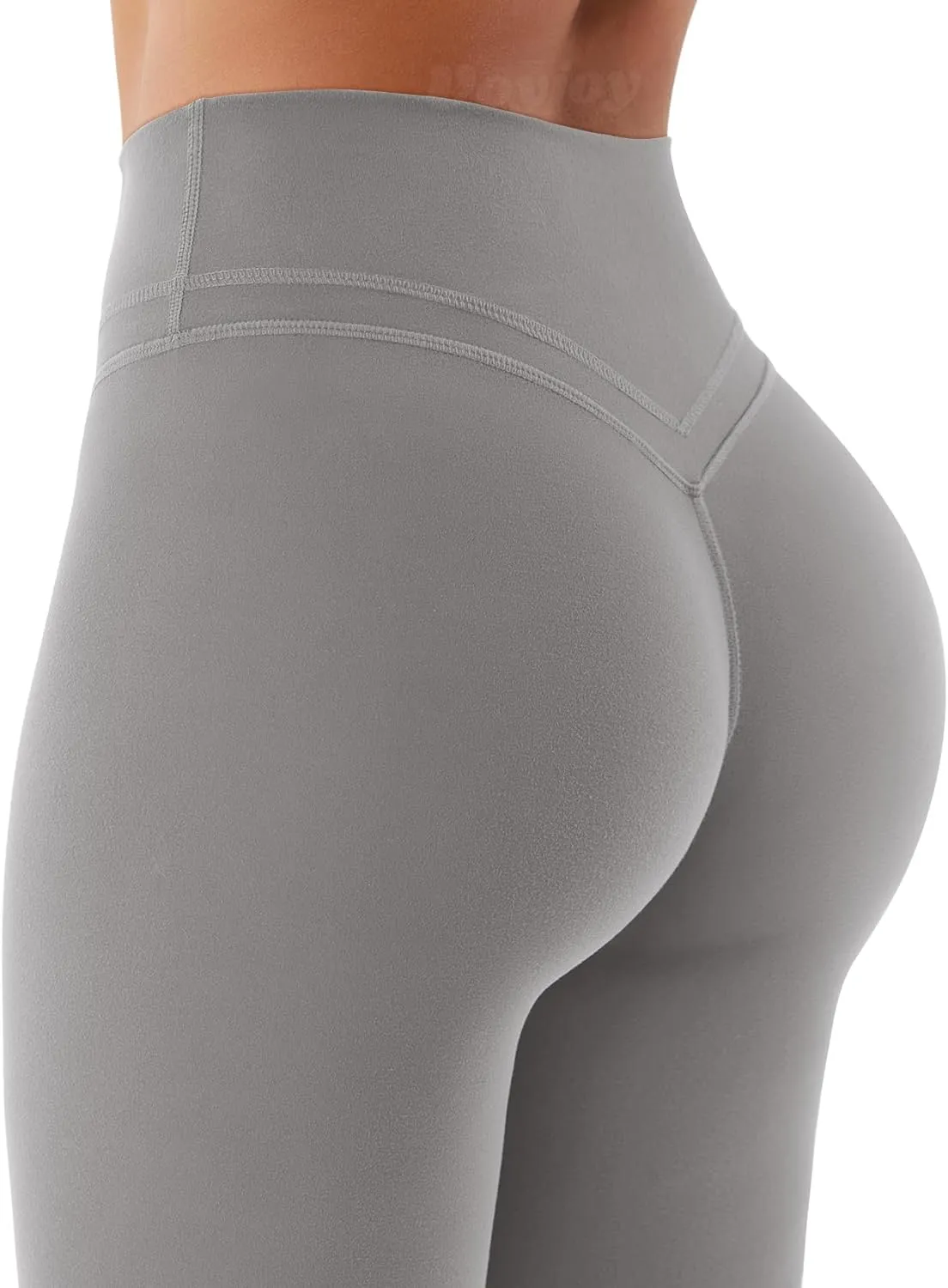 VOYJOY Womens Scrunch Workout Leggings Compression Butt Lifting Mid High Waist 26 Inches Seamless V Back Yoga Pants