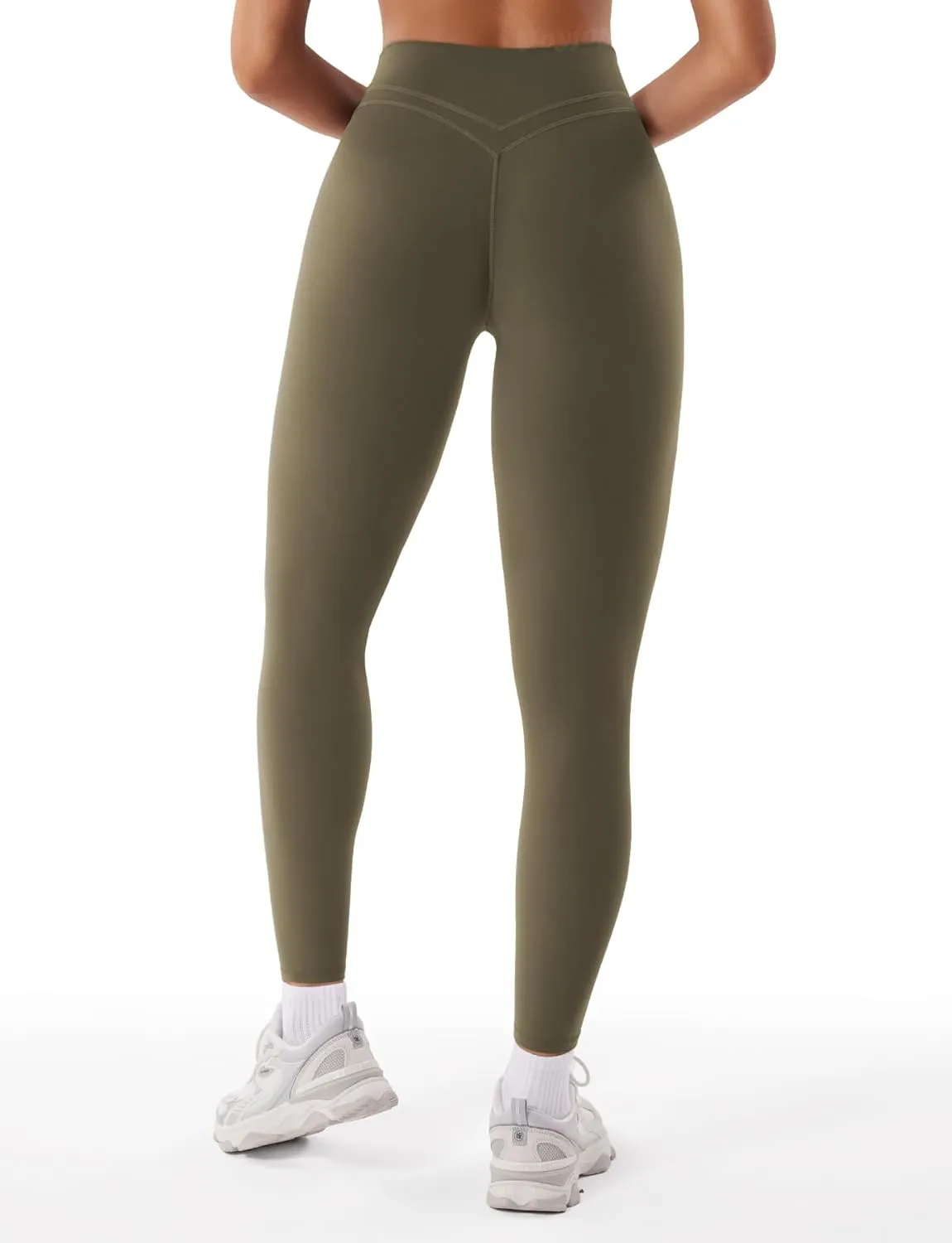 VOYJOY Womens Scrunch Workout Leggings Compression Butt Lifting Mid High Waist 26 Inches Seamless V Back Yoga Pants