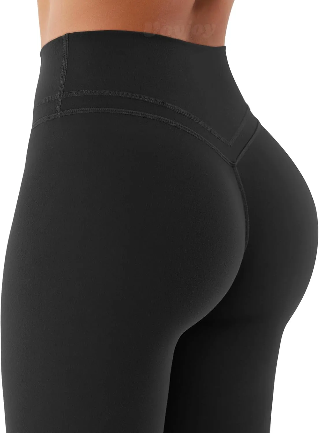 VOYJOY Womens Scrunch Workout Leggings Compression Butt Lifting Mid High Waist 26 Inches Seamless V Back Yoga Pants