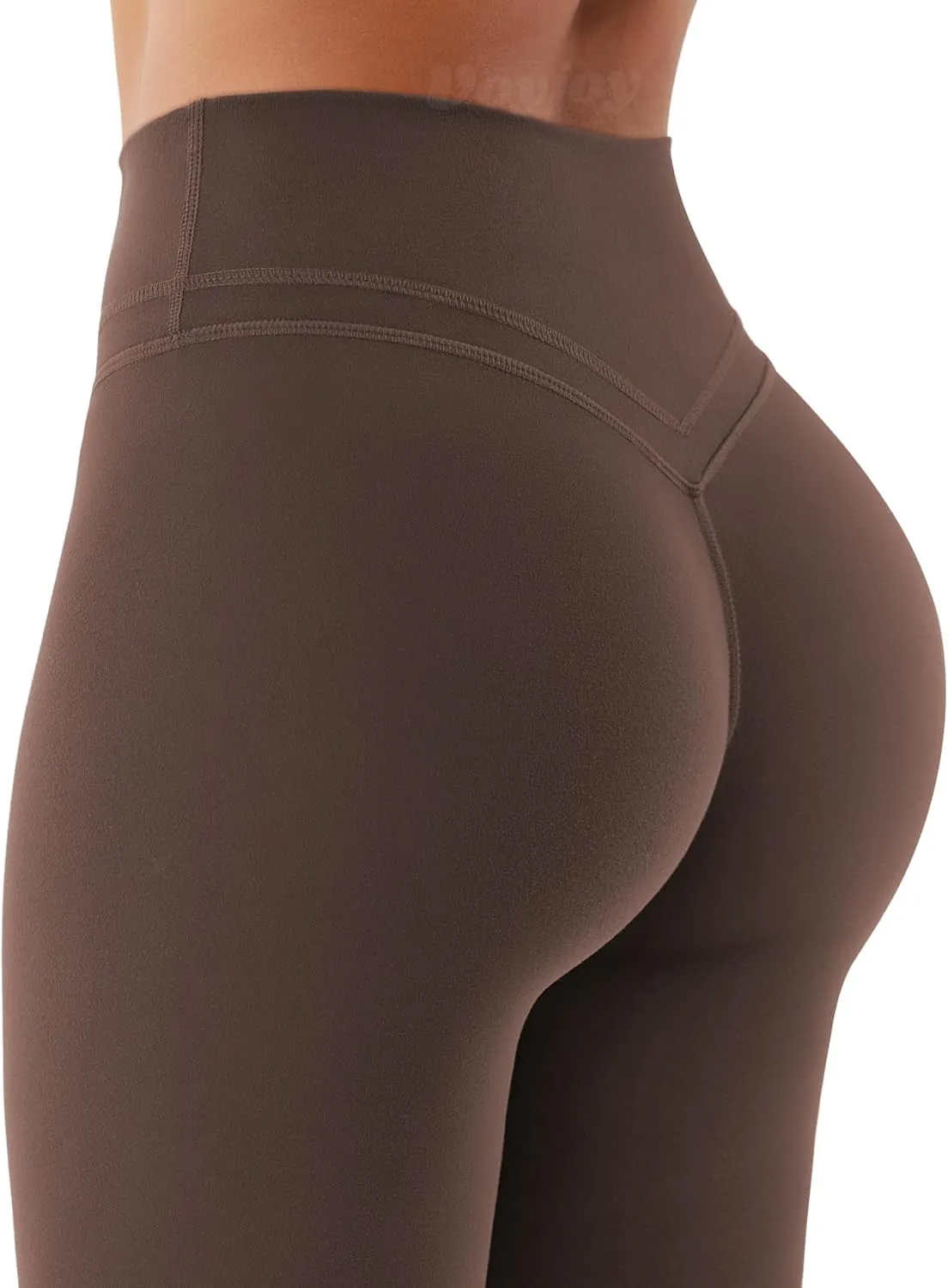 VOYJOY Womens Scrunch Workout Leggings Compression Butt Lifting Mid High Waist 26 Inches Seamless V Back Yoga Pants