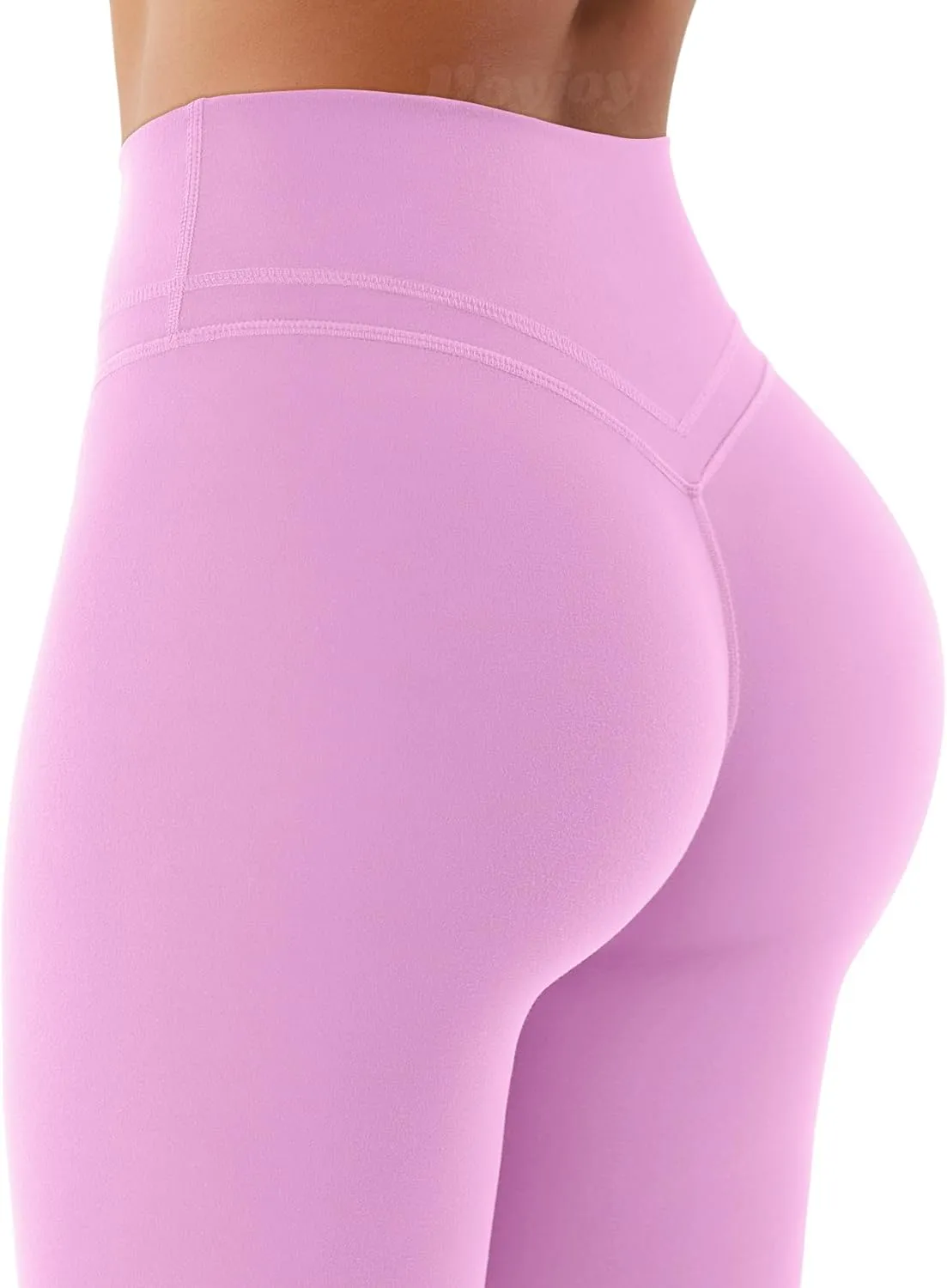 VOYJOY Womens Scrunch Workout Leggings Compression Butt Lifting Mid High Waist 26 Inches Seamless V Back Yoga Pants