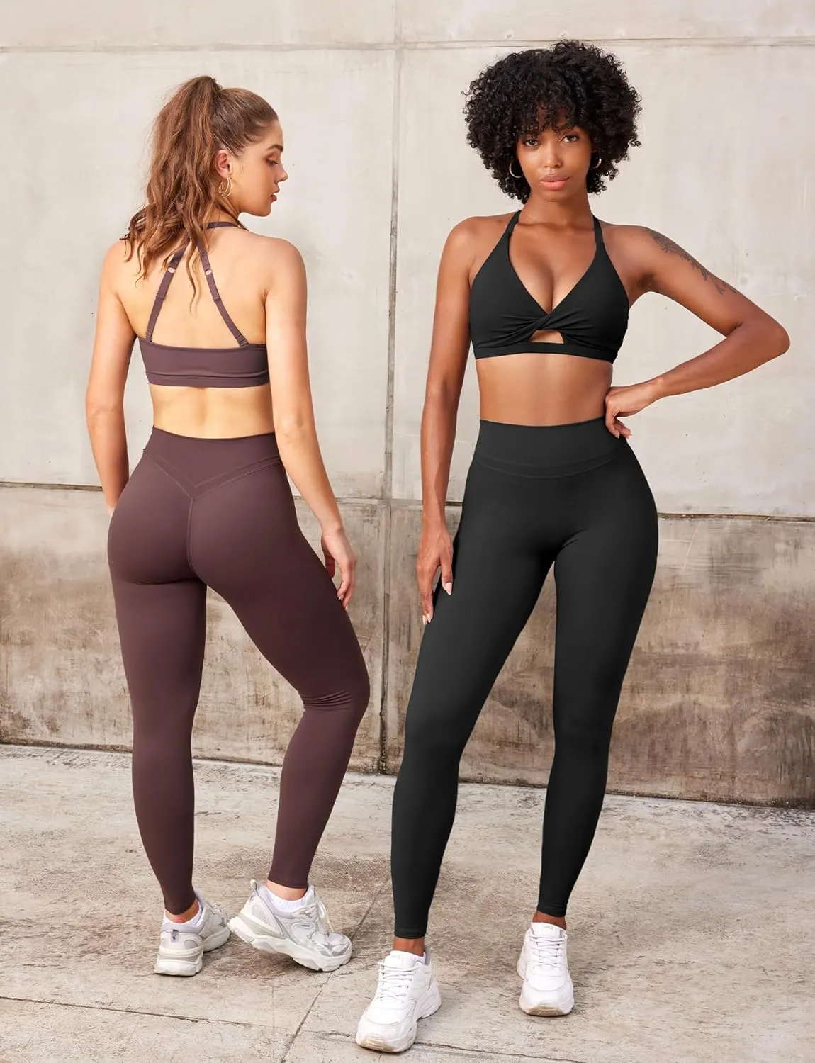 VOYJOY Womens Scrunch Workout Leggings Compression Butt Lifting Mid High Waist 26 Inches Seamless V Back Yoga Pants