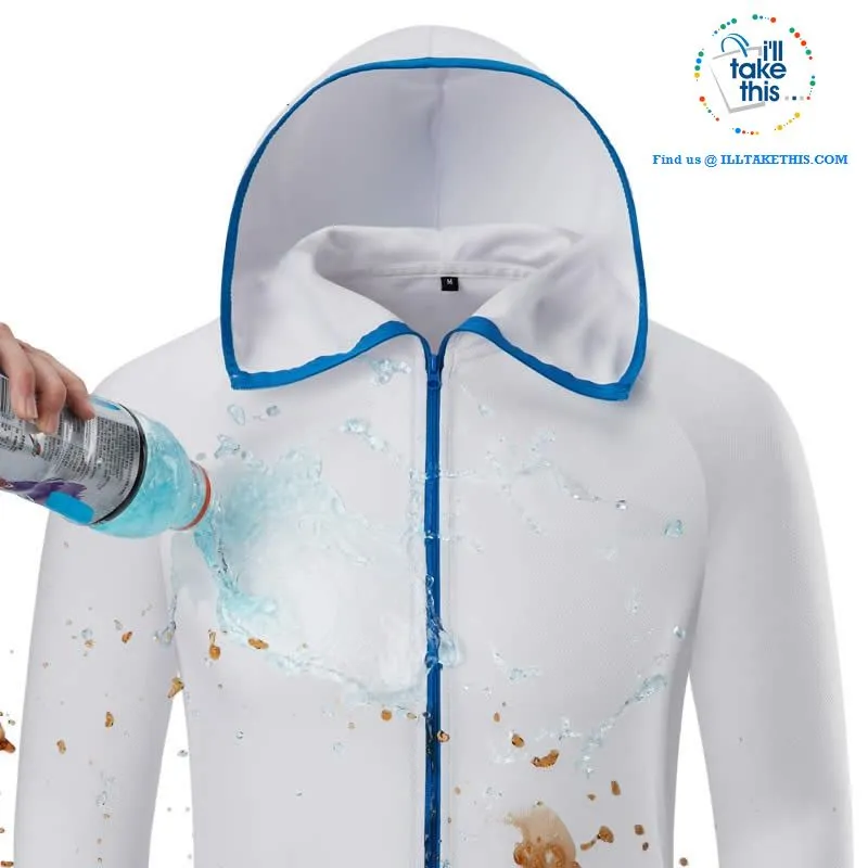 Waterproof Hooded Jacket, Water, Splash & Sun resistant Men's/Women's Jackets in 3 Colors options