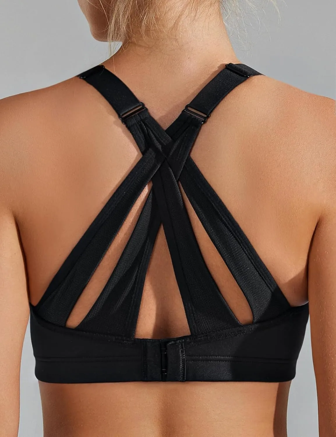 Wingslove High Impact Sports Bra for Women Wireless Adjustable Criss Cross Back Workout Bra No Bounce