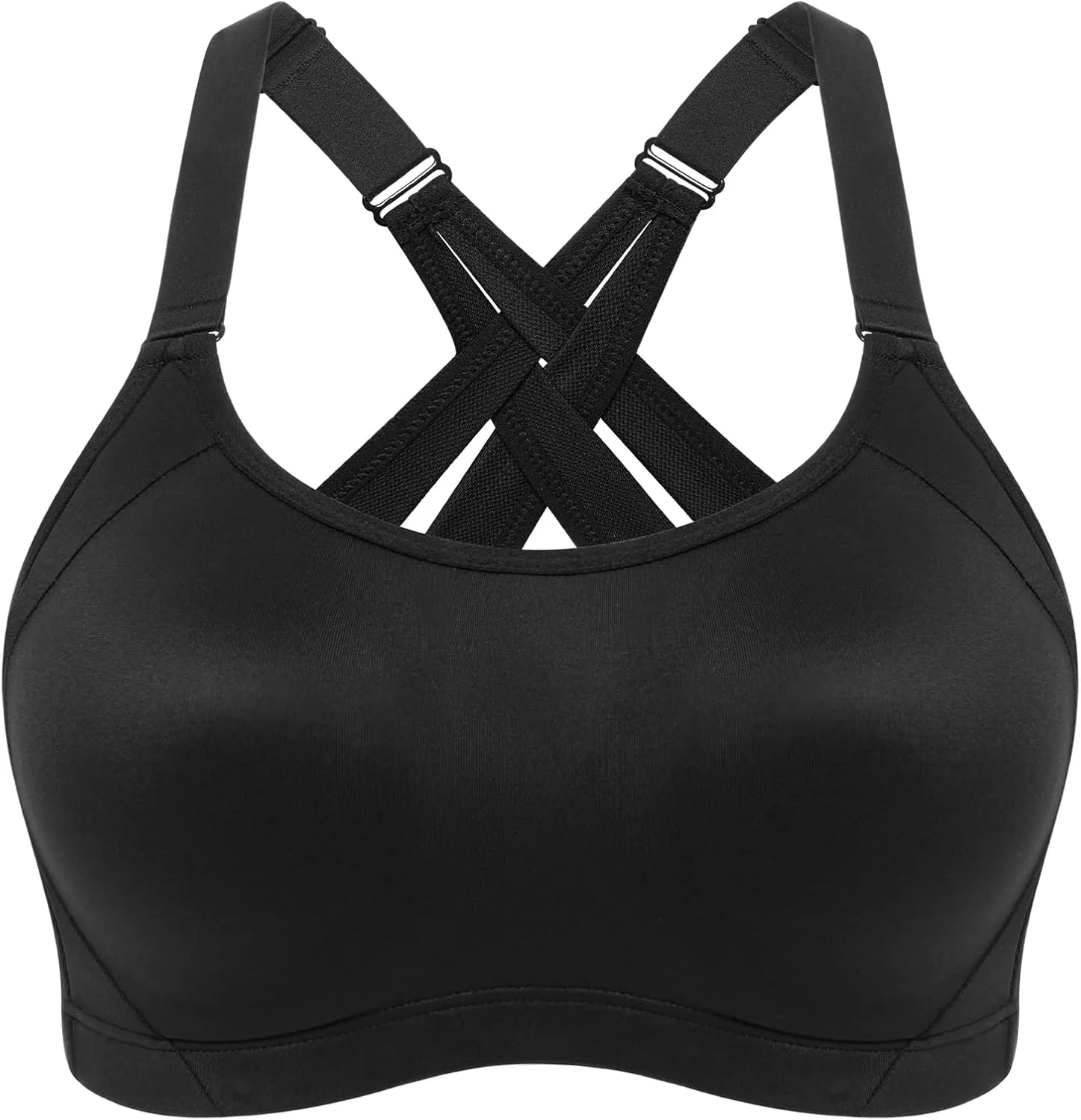 Wingslove High Impact Sports Bra for Women Wireless Adjustable Criss Cross Back Workout Bra No Bounce